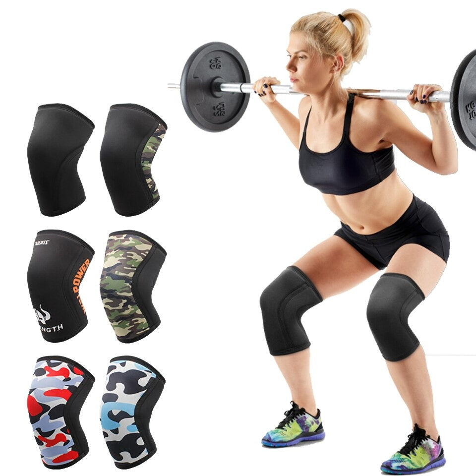 Red Reps Compression knee sleeves pads wraps for heavy squatting, bodybuilding, powerlifting, strongman, weightlifting, sports, fitness and knee joint support - 1 pair