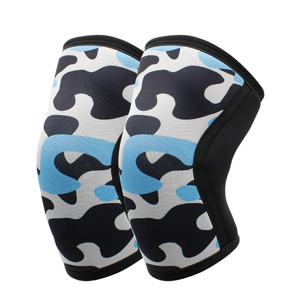 Red Reps black blue camo Compression knee sleeves pads wraps for heavy squatting, bodybuilding, powerlifting, strongman, weightlifting, sports, fitness and knee joint support - 1 pair