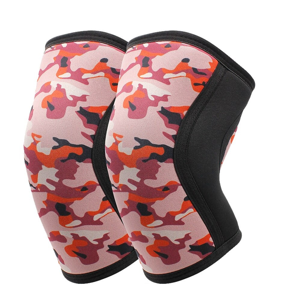 Red Reps red camo (B) Compression knee sleeves pads wraps for heavy squatting, bodybuilding, powerlifting, strongman, weightlifting, sports, fitness and knee joint support - 1 pair