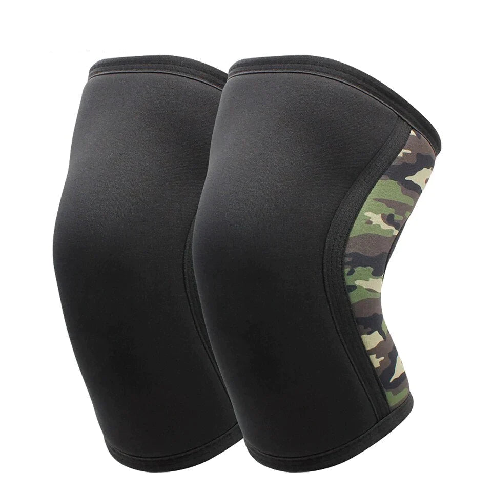 Red Reps black army green camo (A) Compression knee sleeves pads wraps for heavy squatting, bodybuilding, powerlifting, strongman, weightlifting, sports, fitness and knee joint support - 1 pair