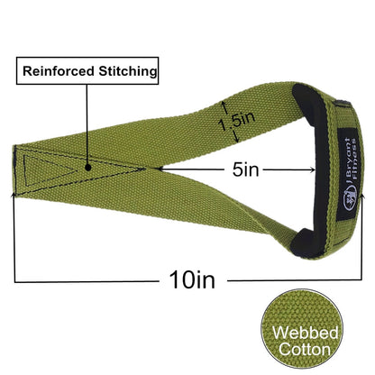 Red Reps green neoprene padded single loop Weightlifting straps for bodybuilding, powerlifting, heavy deadlifting and grip support - product dimensions, features and specifications