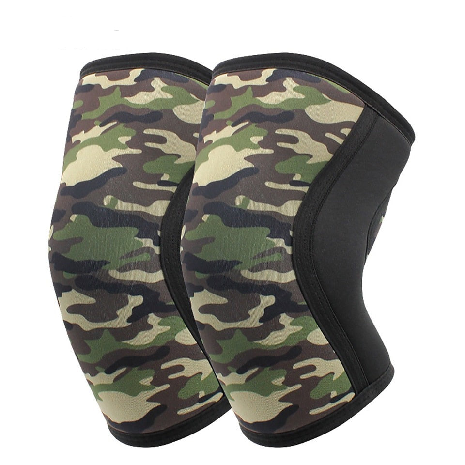 Red Reps black army green camo (B) Compression knee sleeves pads wraps for heavy squatting, bodybuilding, powerlifting, strongman, weightlifting, sports, fitness and knee joint support - 1 pair