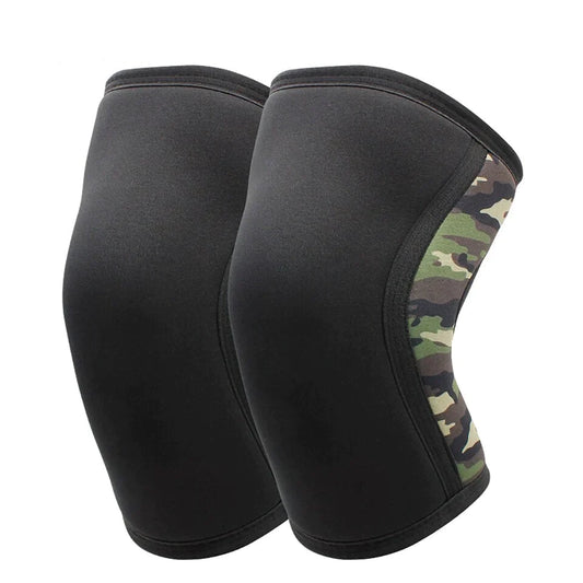 Red Reps black army green camo (A) Compression knee sleeves pads wraps for heavy squatting,  bodybuilding, powerlifting, strongman, weightlifting, sports, fitness and knee joint support - 1 pair