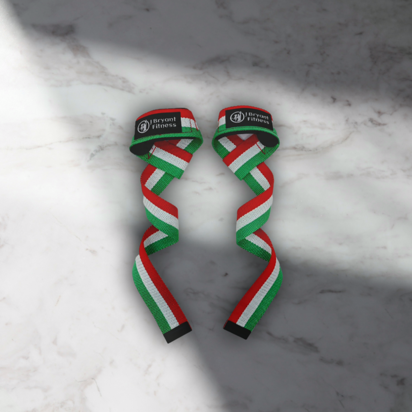 Red Reps red white green Christmas colors neoprene padded Lasso Weightlifting straps for bodybuilding, powerlifting, heavy deadlifting and grip support - 1 pair