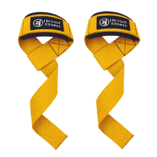 Red Reps yellow neoprene padded Lasso Weightlifting straps for bodybuilding, powerlifting, heavy deadlifting and grip support - 1 pair